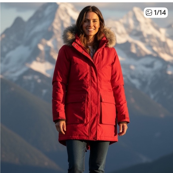 Lands' End Women's Outerwear Expedition Down Waterproof Parka Jacket With Hood - Picture 3 of 11